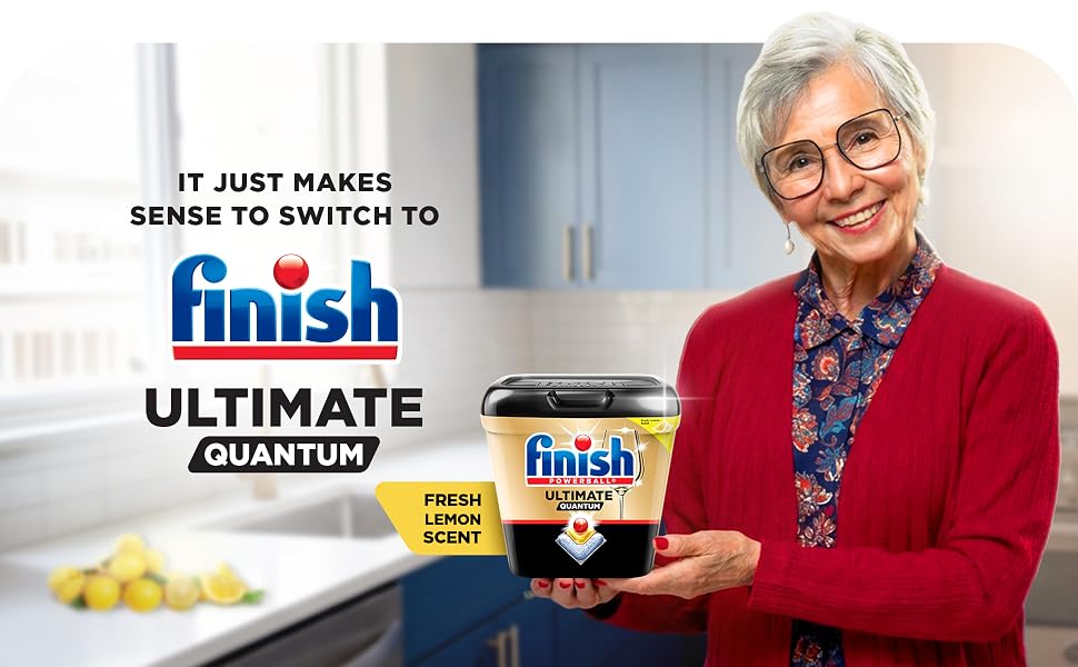 Finish Ultimate Quantum Dishwashing Lemon scent