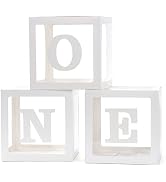 Voircoloria 1st Birthday Decorations for Boys, 3Pcs One Boxes for 1st Birthday for Boy or Girl wi...