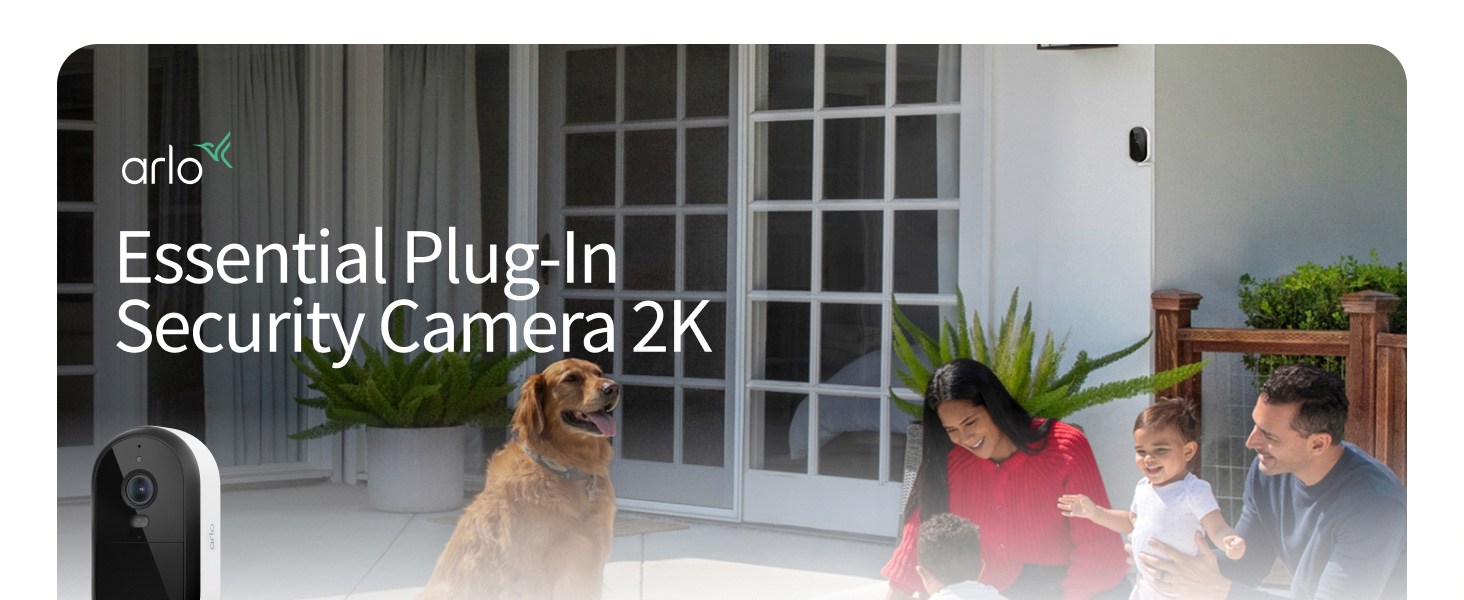 Arlo Essential Plug-in Security Camera 2K
