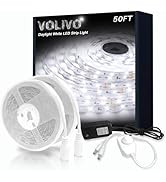 VOLIVO White LED Strip Lights, 50ft Dimmable 24V LED Lights 6500K Bright Daylight White, Strong A...