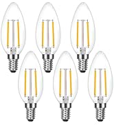 Lepro E12 Chandelier Light Bulbs, Filament LED Candle Bulbs, Dimmable 5W 500LM, 60W Equivalent, 2...