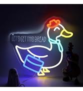 Let's Get This Bread Duck Positive Affirmation Neon Sign for Wall Decor,Novelty Duck Neon Led Sig...