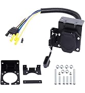 4 Pin Way Flat to 7 Way Round RV Blade and 4-Way Flat Female Trailer Towing Connector Wiring Harn...