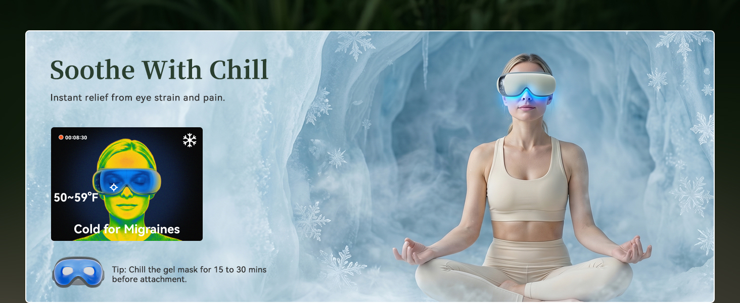 cooling eye massager for strain relief