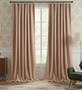 blush pink velvet curtains