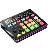 SINWE G1 Gaming Audio Mixer, RGB Audio Interface with Pro-preamp,Bluetooth, Streaming PC Mixer wi...