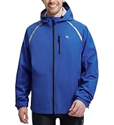 baleaf Men's Rain Jacket Waterproof Windbreaker Raincoat Running Cycling Hiking Gear Hood Lightwe...