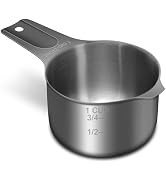 AUOIKK 1 Cup (240 ml | 8 oz | 240 cc) Stainless Steel Measuring Cup, Metal Measuring Cup for Cook...