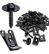 100 Pcs M4.2 Universal Fender Liner Screws and U-Nut Clips, Automotive Body Fasteners for Splash ...