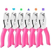UCEC 6pc Hole Punch Shapes Set, Single Hole Punch for Crafts | Circle, Heart, Star, Triangle Shap...