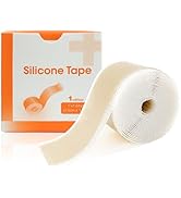 Silicone Scar Sheets (1" x 60"Roll), Soft Silicone Scar Tape for Scars Removal, Reusable Easy-Tea...
