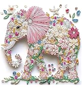 DIADAY Elephant Diamond Painting Kits, 5D Special Shape Diamond Art Kits for Adults, Crystal Rhin...