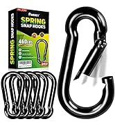 PAMAZY 6Pcs 3.15In Spring Snap Hooks 460LBS Capacity, Carabiner Clip, Heavy Duty Rope Connector, ...