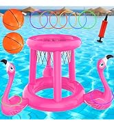 H-Style Pool Toys Pool Floats Pool Games for Kids Adult, Inflatable Pool Basketball Hoop & Ring T...