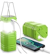 LED Lanterns for Power Outages, Hand Crank & Solar Powered Camping Lantern Flashlight, Collapsibl...