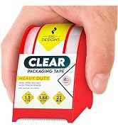 Packing Tape with Dispenser Heavy Duty Shipping Refill Clear Packaging Gun Strong Mailing Moving ...