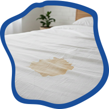 Stain treater spray and stain remover spray for bed sheets and linens with everyday fabric stains