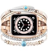 VISOOM Band For Apple Watch Bands Women 42mm(S10) 41mm 40mm 38mm,Posh Multilayer Fashion Handmade...