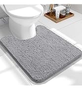 OLANLY Toilet Rugs U-Shaped 24x20, Extra Soft Absorbent Chenille Contour Bathroom Rugs for Toilet...