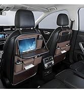 FASTAGEI 2 Pack Universal Foldable Car Backseat Organizer with Table Tray, Car Seat Back Protecto...