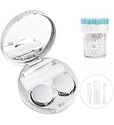 Contact Lens Travel Kit with Cleaner Washer, Portable Contact Box with Mirror Tweezers Remover To...