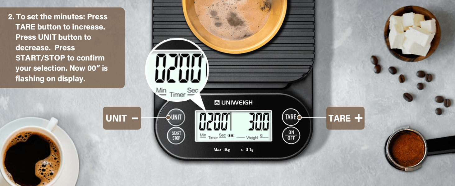 espresso scale with timer