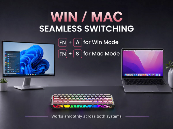 mechanical gaming keyboard wireless backlit keyboard hot swappable highground teclado gamer