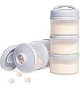 Termichy Stackable Formula Dispenser Portable Milk Powder Container, 2 Pack, Grey