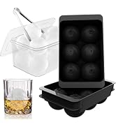 WIBIMEN Large Ice Cube Molds, Big Round Whiskey Ice Cube Trays for Freezer, Easy to Fill & Releas...
