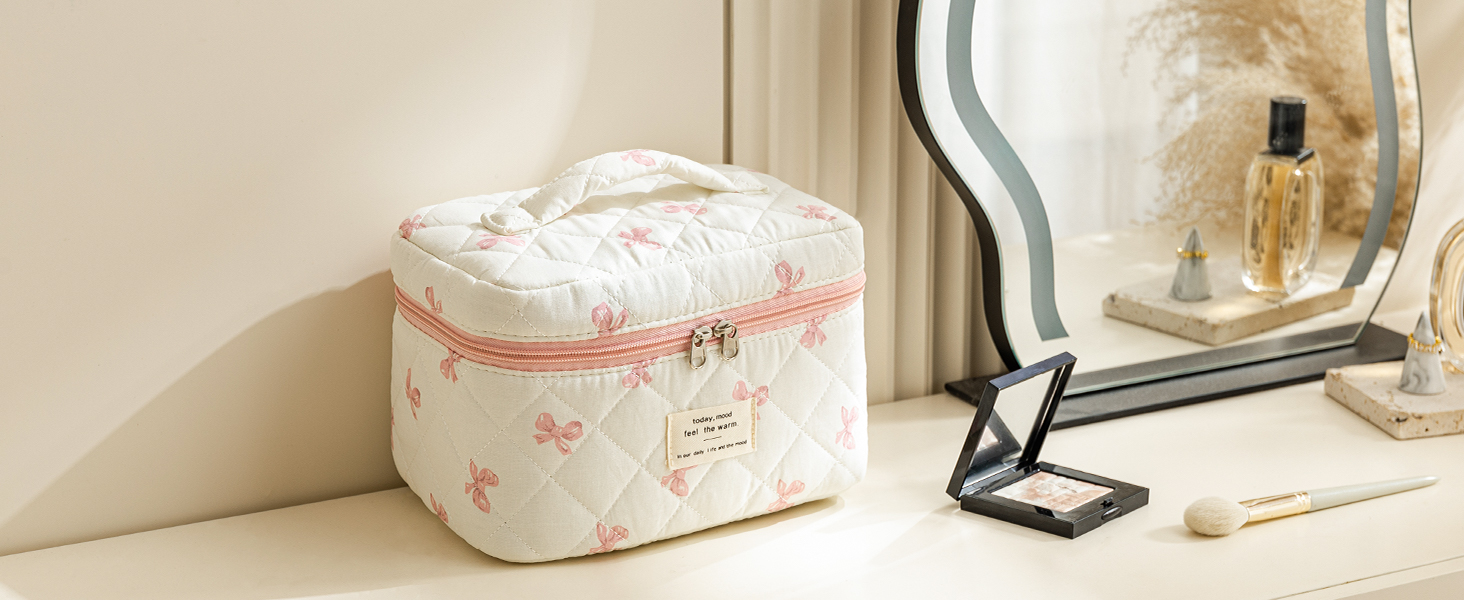 Cute Floral Coquette Cosmetic Bags Toiletry Bags for Women Girls