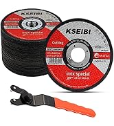 KSEIBI 50 Pack Angle Grinder Cut Off Wheels for Cutting Metal 4-1/2"x0.040"x7/8" and Universal Ad...