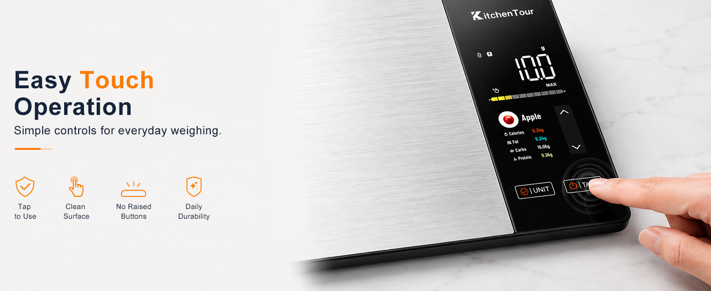 scale with east touch button
