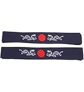 Uonlytech Mens Headband 2pcs Japanese Bushido Headbands, Bushido Hachimaki Headband Chef Bandana ...