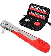 STREBITO Right Angle Screwdriver Low Profile 26 Piece Small Ratchet Set, Stubby Ratchet 90 Degree...