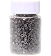 NIACONN 1000pcs Microlink Beads 4mm Silicone Lined Hair Tinsel Beads Micro Link Rings for Hair Ex...