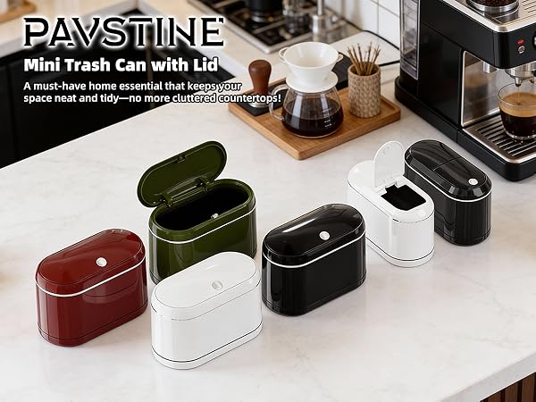 PAVSTINE Mini Trash Can with Lid