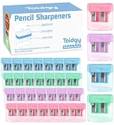 Toidgy 24 Pack Pencil Sharpeners Bulk for Kids, Double Hole Handheld Pencil Sharpener for Classro...
