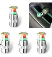 Qurbuns 4 PCS Car Tire Pressure Monitor Valve Stem Caps, 2.4Bar 36PSI Tire Pressure Monitor Valve...