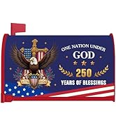 Inisajace 250 Anniversary USA Mailbox Covers Magnetic, Large 250th Post Letter Box Cover Wraps St...