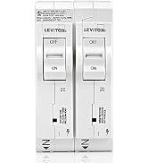 Leviton LSPD2-T Surge Protective Device with Two 20A 1-Pole Plug-On Standard Branch Circuit Break...