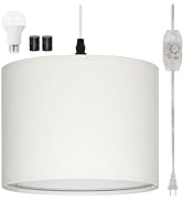 CINSARY Plug in Pendant Light, Hanging Light with Plug in Cord with Dimmable Switch, Hanging Lamp...