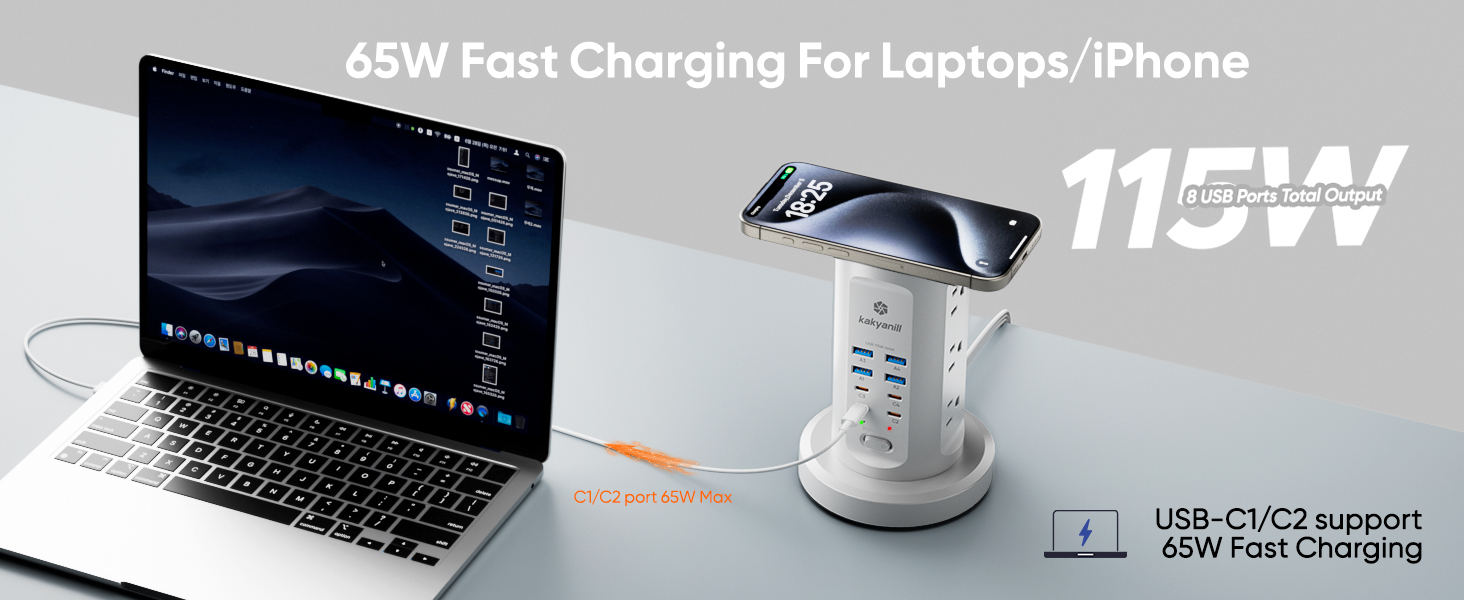 65W Fast Charging For Laptops/iPhone