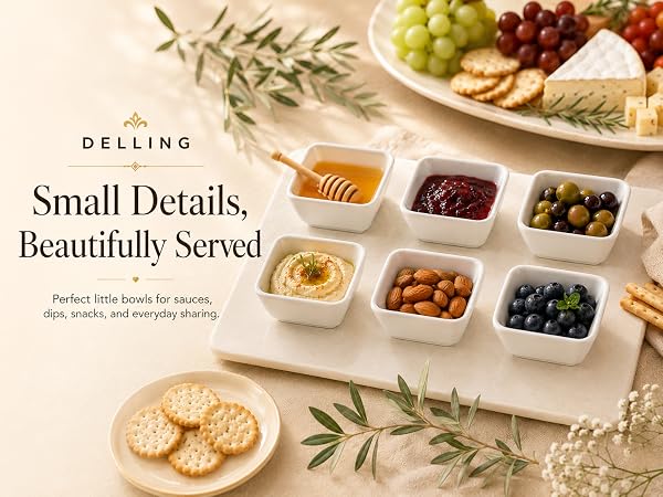 Small Details,Beautifully Served Perfect little bowls for sauces,dips, snacks, and everyday sharing.