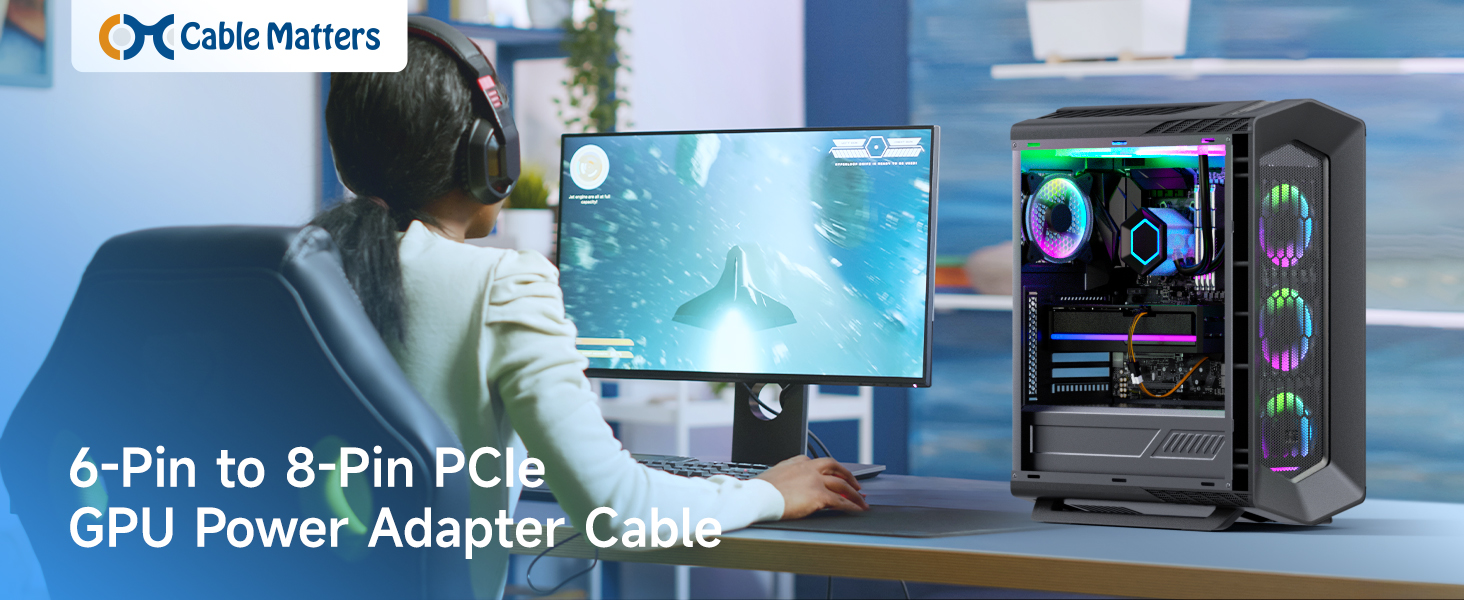 6 Pin to 8 Pin PCIe Adapter Power Cable