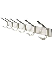WEBI Heavy Duty SUS 304 Coat Bath Towel Hook Hanger Rail Bar with 6 Hooks, Brushed Finish for Bed...