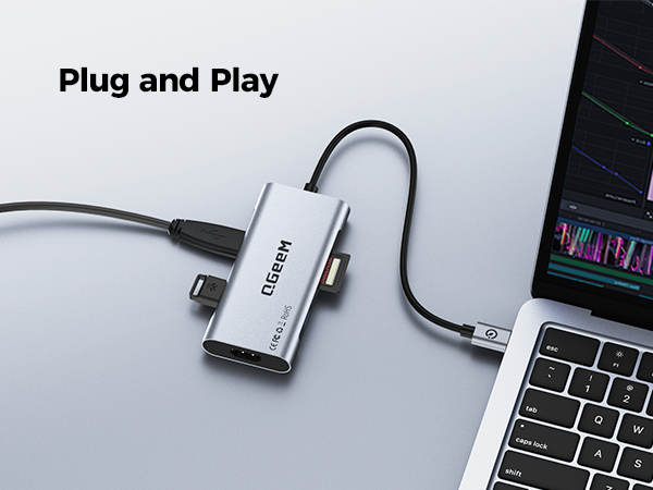 plug and play usb c hub for laptop