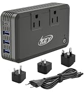 230W Voltage Converter 220V to 110V, Travel Step Down Power Adapter USB-C | 3 AC Sockets, Interna...