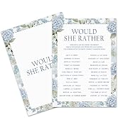 LSJEHTQ Bridal Shower Games Cards, Would She Rather Themed Bridal Shower Games for 25 Guests, Blu...