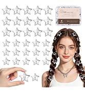 Sightor Star Hair Clips, 30pcs Metal Snap Hair Clips 1.18", 1.57" Barrettes | Sliver Star Clips N...