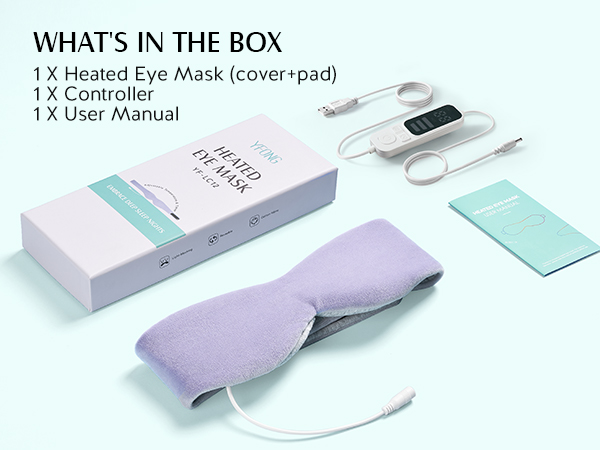 Heated Eye Mask, Warm Eye Compress Mask for Dry Eyes, USB Electric Eye Heating Pad
